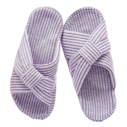 Cross Band Slippers for Women Memory Foam House Slippers with Arch Support Open Toe Bow Platform Home Shoes Comfy Cozy Trendy Gift Shoes for Indoor Outdoor Bedroom Purple 10-10.5